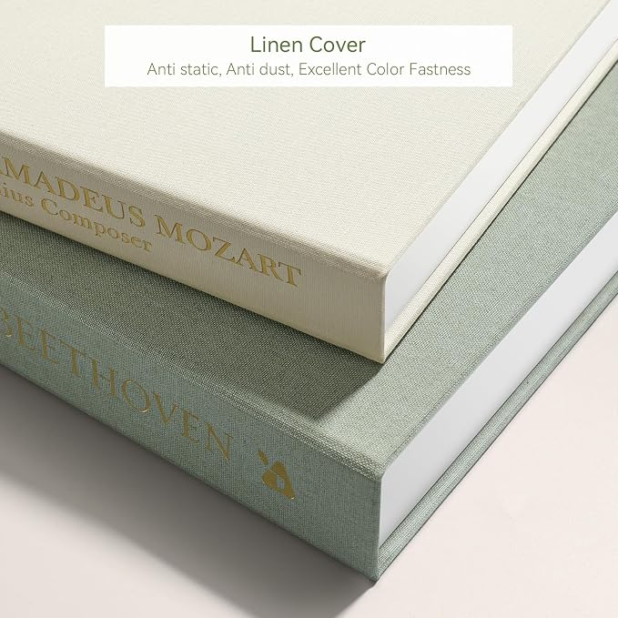 1DOT2 Decorative Books Set of 2, Sage-Beige-Musician | Coffee Table Home Decor, Living Room Decoration, Photo Storage, Keepsake Box