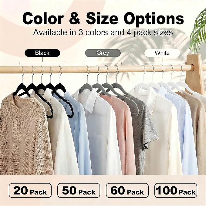HOUSE DAY Grey Plastic Hangers 100 Pack, Ultra-Thin Heavy Duty Non-Velvet | Hangers with 360° Swivel Hook & Non Slip Notches - Slim Space Saving Clothes Hangers Ideal for Dresses Coats Shirts Jackets