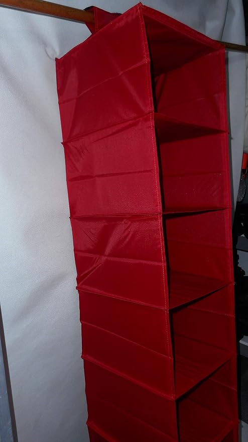 Sweater Rack with 6 Shelves Hold 12 Sweaters, Hats or Bags Made in USA. (Red)