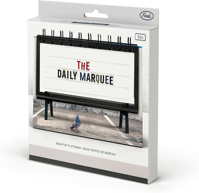 Genuine Fred Daily Marquee Desktop Flipchart, 52 Witty Signs, Fun & Functional Desk Accessories for Home or Office, Funny Gift for Coworkers, Office Gifts