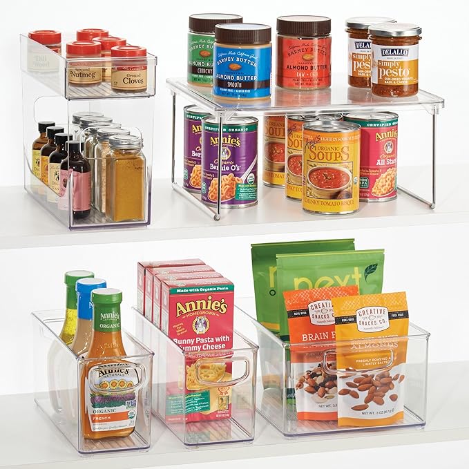 iDesign Stackable Storage Bin with Handles, Clear | Organize Pantry, Fridge, or Freezer, Made in USA
