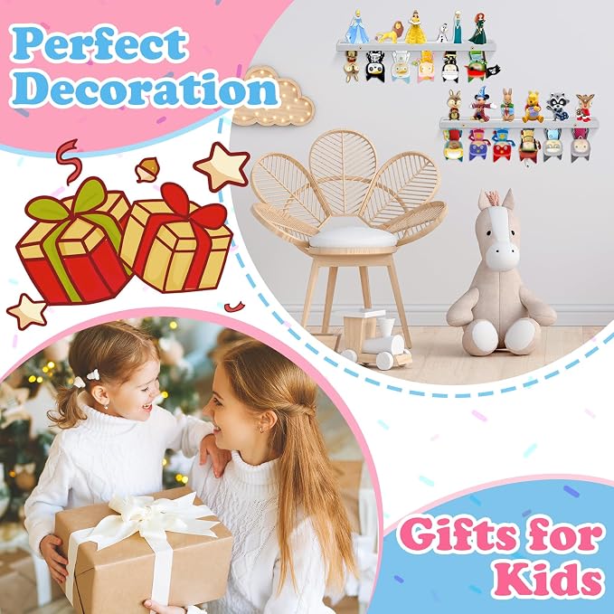 for Tonies Box Shelf Storage Magnetic Wall Mounted Set of 2, Compatible with Tonies Characters Figures Player Character for Children Room (Gray)