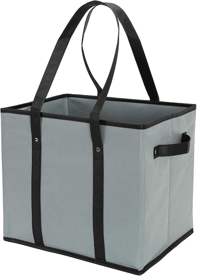 Foraineam Reusable Grocery Bags Set Durable Heavy Duty Tote Bag Collapsible Grocery Shopping Box Bag with Reinforced Bottom