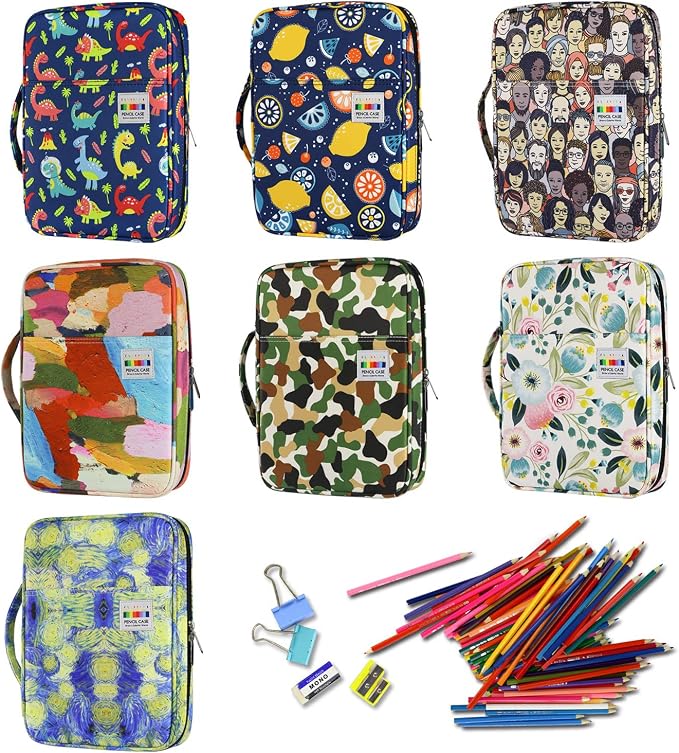 YOUSHARES 166 Slots Colored Pencil Case Holder - Pen Case Organizer with Multilayer Holder for Prismacolor Colored Pencils & Gel Pen of Adult & Artist (blossom)