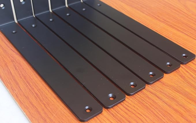 20 Pack - L 12" x H 8" x W1.5, 5mm Thick Black L Shelf Bracket, Iron Shelf Brackets, Metal Shelf Brackets, Floating Shelf, Shelf Supports with Screws