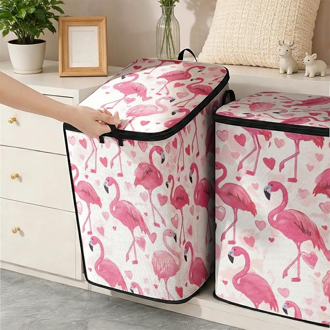 2pcs blanket storage bag for under bed,closet organizers 95L | clothing sweater sheet bedding comforter duvet quilt pillow toy storage bags with lids,dorm room essentials for containers