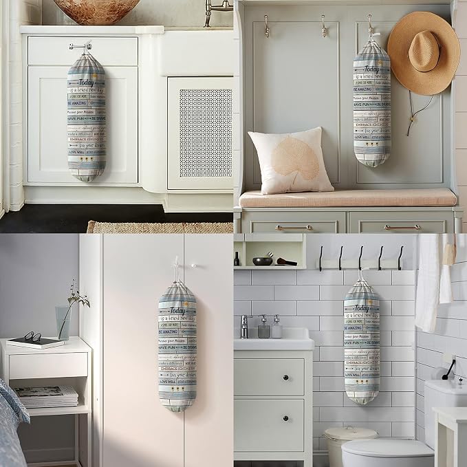 Hglian Inspirational Grocery Bag Storage Today Is A New Day Quotes Plastic Bag Holder Organizer for Kitchen Decor