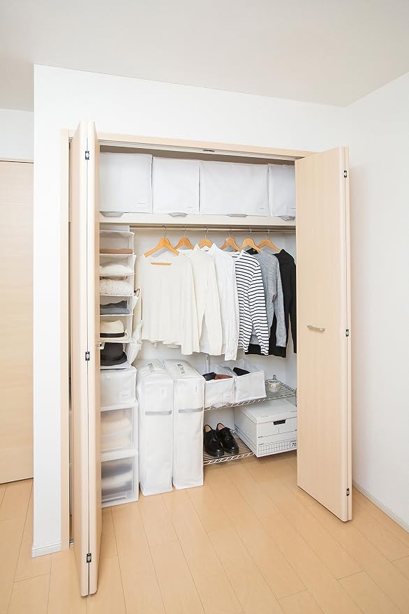 Towa Sangyo 85694 MSC 2-Way Storage Bag, Closet, For Clothes and Accessories, White, 16.1 x 7.1 x 2.0 inches (41 x 18 x 5 cm)