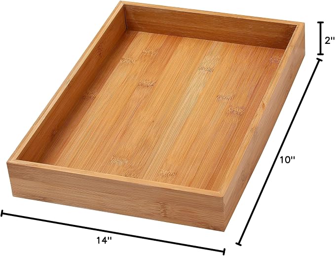 YBM HOME & Kitchen Bamboo Drawer Organizer Box 14" Lx10 Wx2 H #319