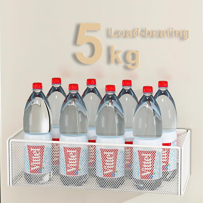 Magnetic Basket Organizer Holder for Fridge Magnetic Storage Bin Box Containers for Refrigerator Whiteboard Classroom (Large, White)
