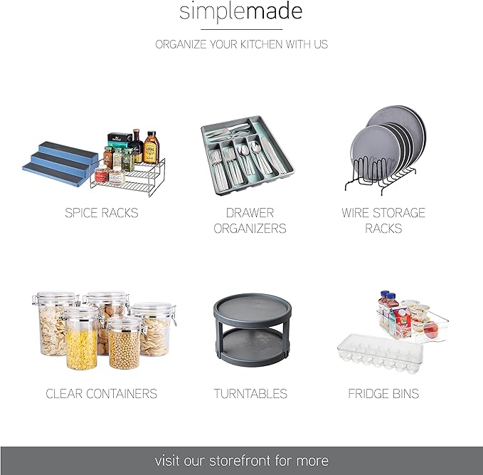 SIMPLEMADE 3-Tier Spice Rack Organizer - Versatile Storage Shelf for Kitchen, Bathroom, Bedroom & Office, Set of 1, Expandable Sage