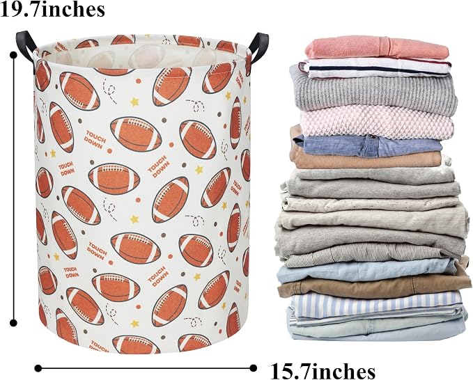 Football Kids Laundry hamper Baby Hamper for Nursery Boy Cute Kids Toys Storage Bin Organizer Football Room Decor for Home(Footballs)