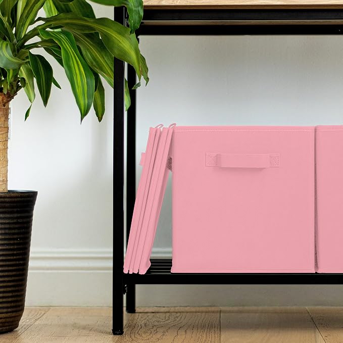 11x11 Cube Storage Bins - 2 Pack - 11 Inch Cube Storage Bin for Bedroom, Living Room, Clothes and Toys; 2 Handles, Foldable Cubby Organizer Bin