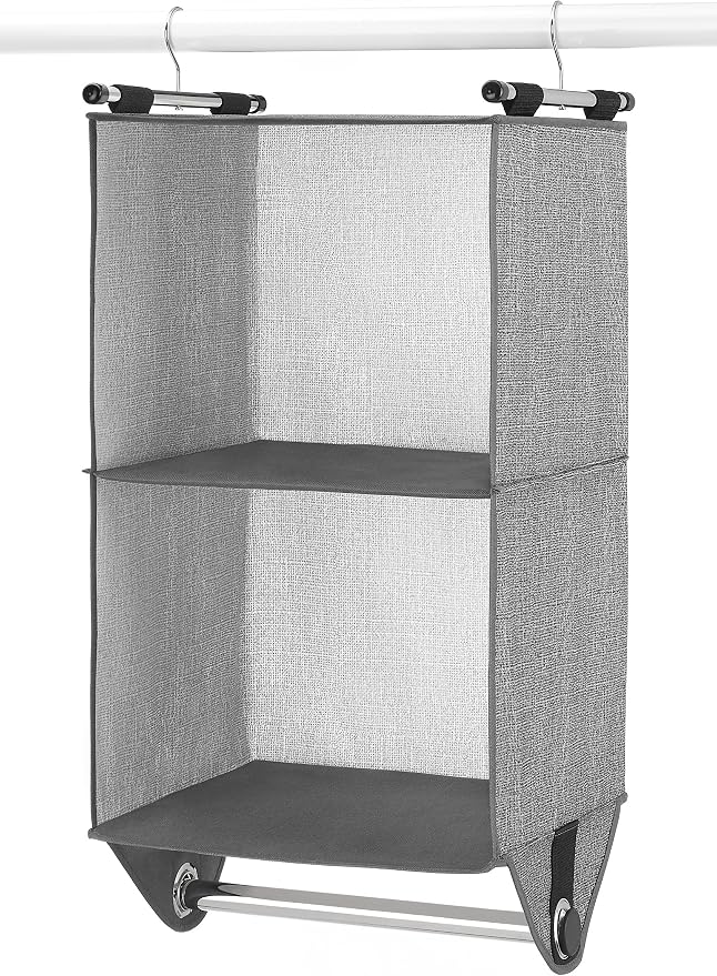 Whitmor 2-Section Closet Organizer - Crosshatch Gray