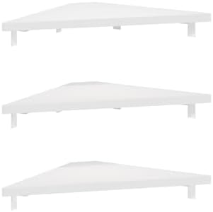 Furinno Rossi Triangle Floating Shelves for Wall, Set of 3 Geometric Corner Shelf, Wall Mounted Shelves for Bathroom, Ho