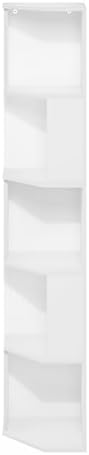 Furinno ECON Corner Shelf, 5-Tier Corner Book Shelf, Standing Storage Shelves, Cube Display Rack, Bookshelf, for Organiz