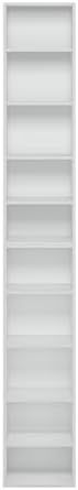 Furinno PASIR Book Shelf, 10-Tier Bookshelf, Bookcase with Open Shelf, 9.2 x 11.8 x 78.7, for Living Room, Bedroom, Home