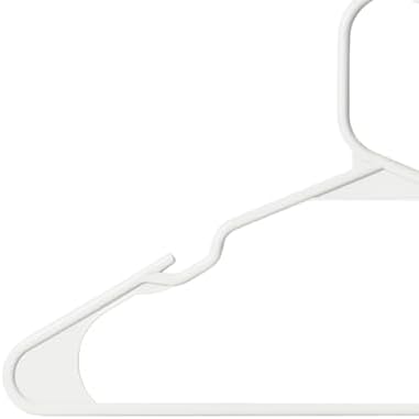 Plastic Hangers - 50 Pack, Space Saving, Durable, White Hangers for Everyday Use and Dorm Room Essentials