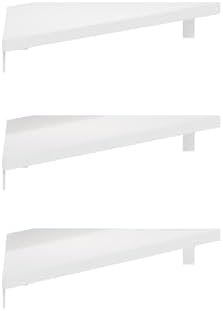 Furinno Rossi Triangle Floating Shelves for Wall, Set of 3 Geometric Corner Shelf, Wall Mounted Shelves for Bathroom, Ho