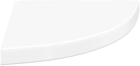 vidaXL Floating Corner Shelf High Gloss White 13.8"x13.8"x1.5" MDF