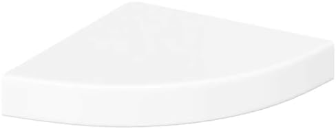 vidaXL High Gloss White Floating Corner Shelf 9.8"x9.8"x1.5" - Durable Honeycomb MDF and Metal Construction, Easy Instal