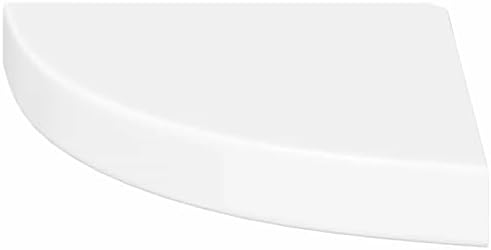 vidaXL High Gloss White Floating Corner Shelf 9.8"x9.8"x1.5" - Durable Honeycomb MDF and Metal Construction, Easy Instal