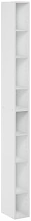 Furinno Fulda Book Shelf, 8-Tier Bookshelf, Bookcase with Space Saving Storage Shelf, 9.2 x 5.9 x 70.9, for Living Room,