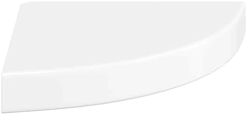 vidaXL High Gloss White Floating Corner Shelf 9.8"x9.8"x1.5" - Durable Honeycomb MDF and Metal Construction, Easy Instal