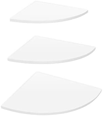 Tyenaza Corner Floating Shelf, 3Pcs Floating Corner Shelf Wall Mounted Storage Rack Bookshelves Home Furniture Office De