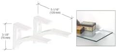 CRL White - Aluminum Glass Shelf Bracket for 3/8" to 1/2" Glass