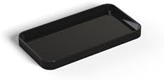 Rectangular Composite Granite Vanity Tray & Kitchen Organizer - Waterproof Stone Soap Dispenser Holder, 9.6" x 5.1 (Blac