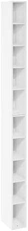 Furinno Fulda Book Shelf, 10-Tier Bookshelf, Space Saving Storage Shelf Bookcase, 9.2 x 5.9 x 78.7, for Living Room, Bed