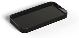 XL Rectangular Composite Granite Vanity Tray & Kitchen Organizer - Waterproof Stone Stand, 11.6" x 6.3" (Black, Extra La