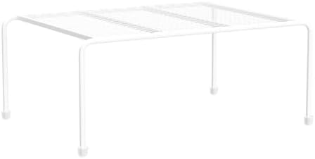 Lonian Kitchen Cupboard Organiser Wire Rack, White, 2-Pack