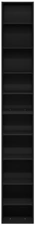 Furinno PASIR Book Shelf, 10-Tier Bookshelf, Bookcase with Open Shelf, 9.2 x 11.8 x 78.7, for Living Room, Bedroom, Home