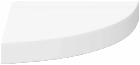 vidaXL 2 Pcs Modern Style Wall Corner Shelves, Floating Corner Shelf, Display Shelf, White MDF