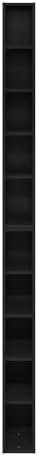 Furinno Fulda Book Shelf, 10-Tier Bookshelf, Space Saving Storage Shelf Bookcase, 9.2 x 5.9 x 78.7, for Living Room, Bed