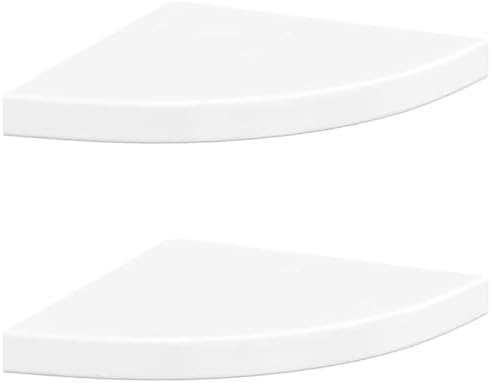 vidaXL Floating Corner Shelves 2 pcs High Gloss White 13.8"x13.8"x1.5" MDF