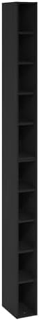 Furinno Fulda Book Shelf, 10-Tier Bookshelf, Space Saving Storage Shelf Bookcase, 9.2 x 5.9 x 78.7, for Living Room, Bed