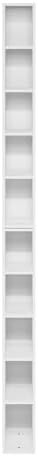 Furinno Fulda Book Shelf, 10-Tier Bookshelf, Space Saving Storage Shelf Bookcase, 9.2 x 5.9 x 78.7, for Living Room, Bed