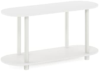 Furinno Turn-N-Tube Display Shelf, 4-Tier Oval Book Shelf, Storage Shelves with Soft Edges and Open Shelves, Toolless As
