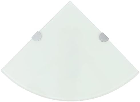 vidaXL Corner Shelf with Chrome Supports Glass White 9.8" x9.8