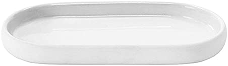 blomus SONO Modern Bathroom Countertop Oval Tray Organizer, White