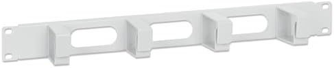 INTELLINET 19 Inch Cable Management Panel, 1U, 4 Short Plastic Rings, Grey