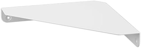 YAMAZAKI 6911 TOWER Corner Shelf with Charging Cable Cut-Out Wall Mounted White Steel Minimalist Design 22 x 22 x 3.3 cm