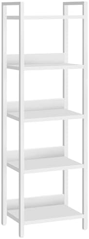 MAHANCRIS Bookshelf, 5-Tier Bookcase, Standing Book Shelf for Small Space, Storage Shelf Organizer, for Living Room, Bed
