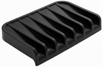 Effilogic Silicone Sponge Holder, Soap Dish, Self Draining Kitchen Sink Organizer, Kitchen Accessories, Medium Black