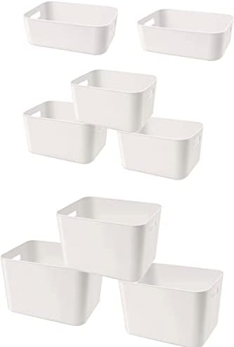 Set Of 8 Plastic Storage Bins,Versatile Kitchen Pantry Organization and Storage,for Plastic Storage Container Under Bed,