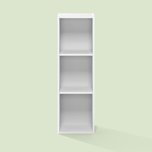 Hagen 3-Tier Narrow Bookshelf, Bookcase, Storage Cube, 10-inch Width, for Small Spaces, Living Room, Bedroom, Home Offic
