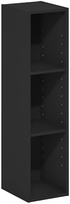 Furinno Fulda Book Shelf, 3-Tier Narrow Bookshelf, Bookcase with 8-in Width Storage Shelf, 9.3 x 7.9 x 31.5, for Living 